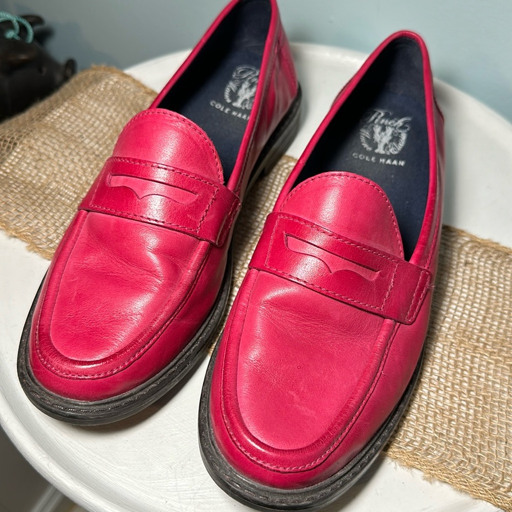 Cole Haan Red Leather Loafers